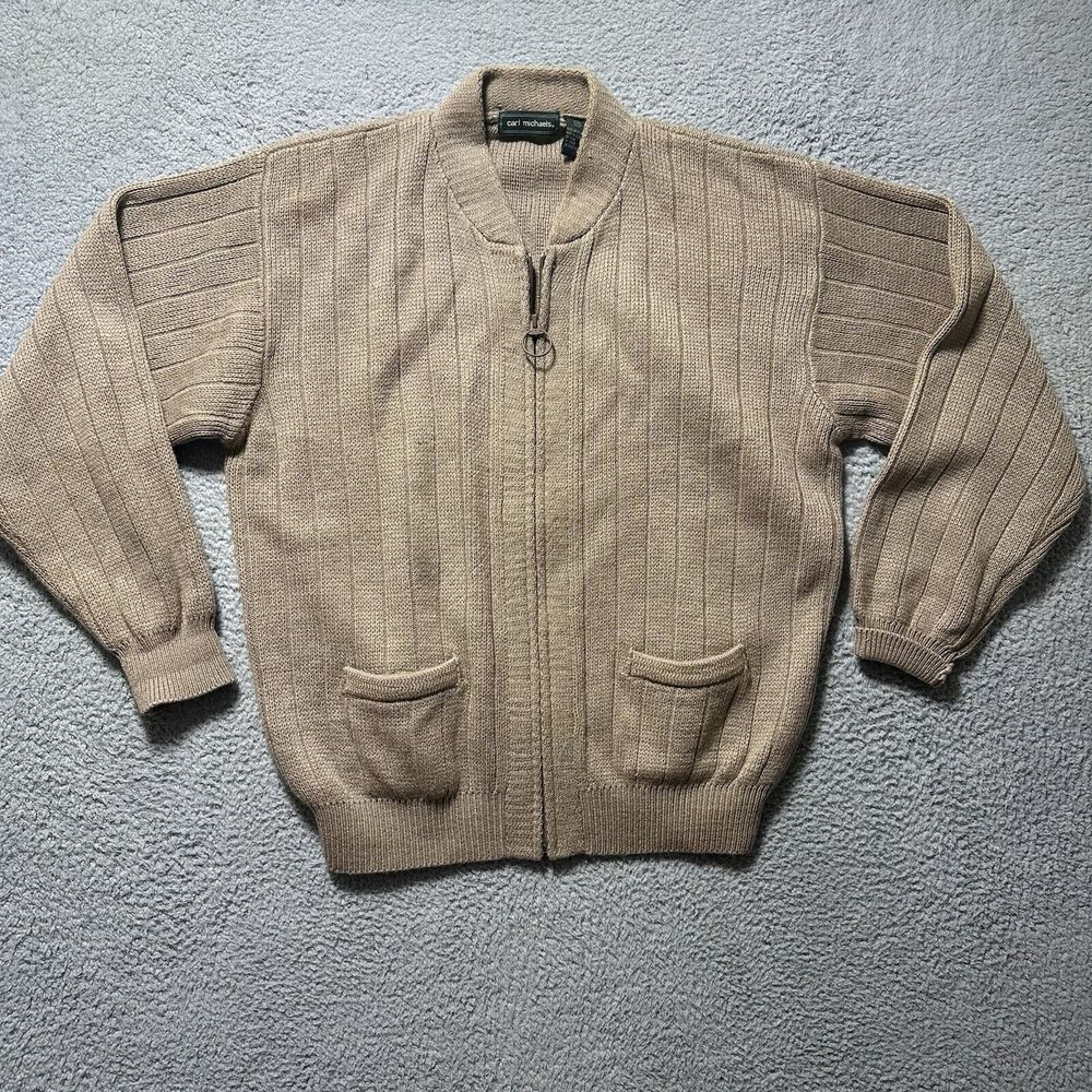 Vintage Carl Michaels‎ Full Zip Grandpa Sweater Men's Size XXL